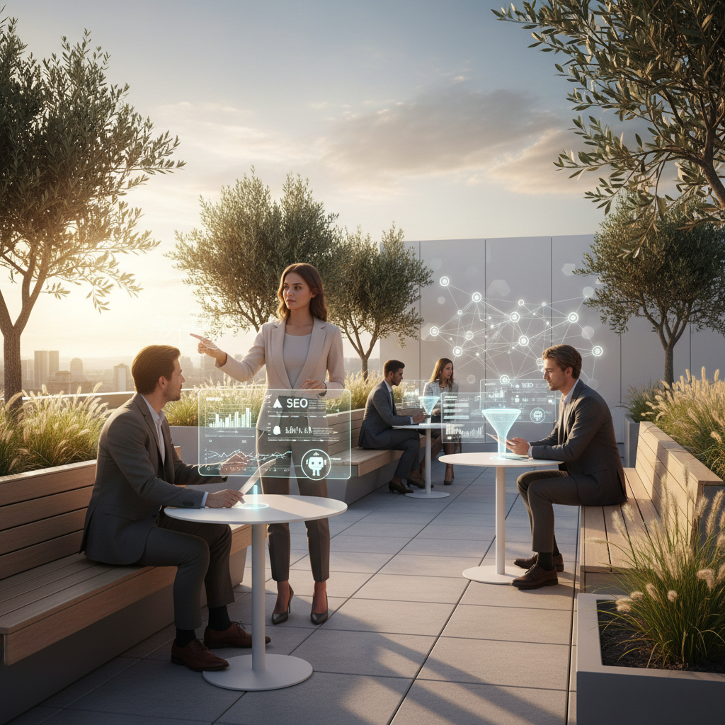 A digital dashboard showcasing the best tools for AI automation in SEO marketing agencies.