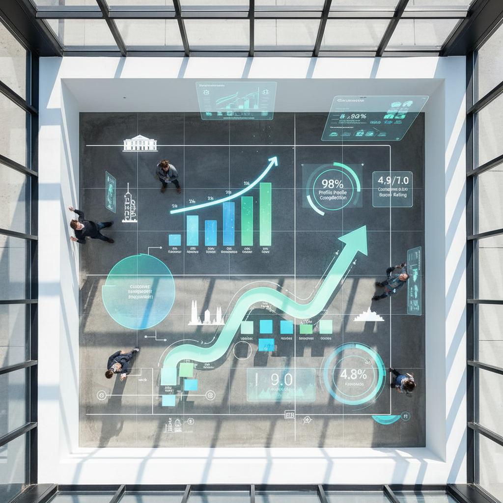 A business owner in Buffalo, NY, reviewing results from their AI GMB optimization strategy.