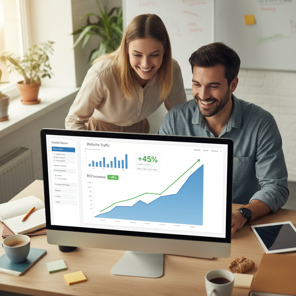 A small business owner using AI tools for digital marketing, the best way to start.