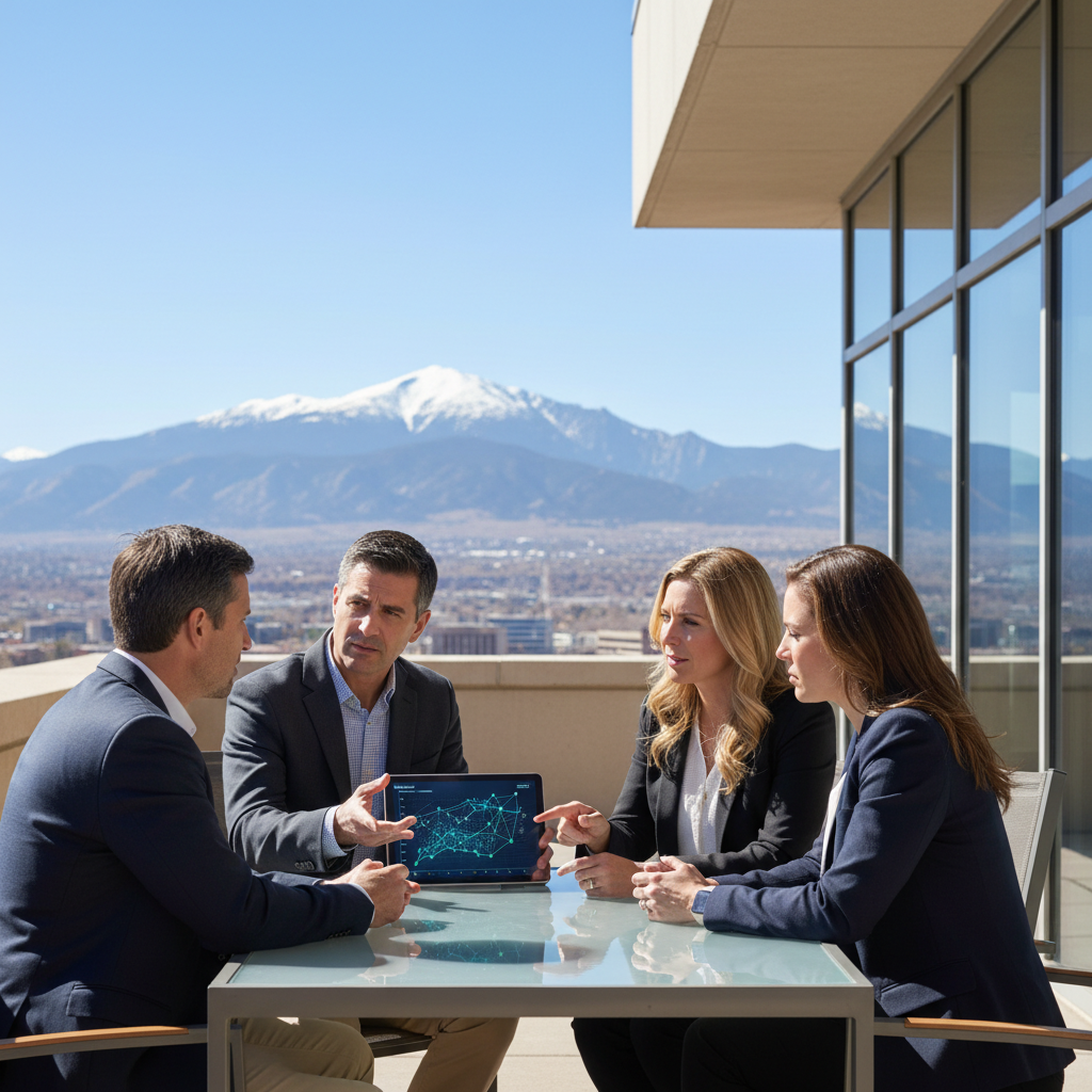 A computer screen shows how AI schema markup can prove ROI for local Colorado Springs businesses through analytics.