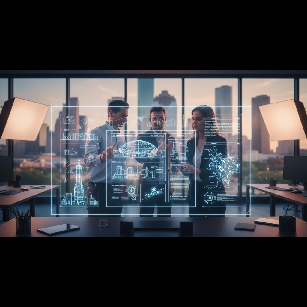 Modern skyline of Houston, Texas at dusk, representing custom web design Houston TX