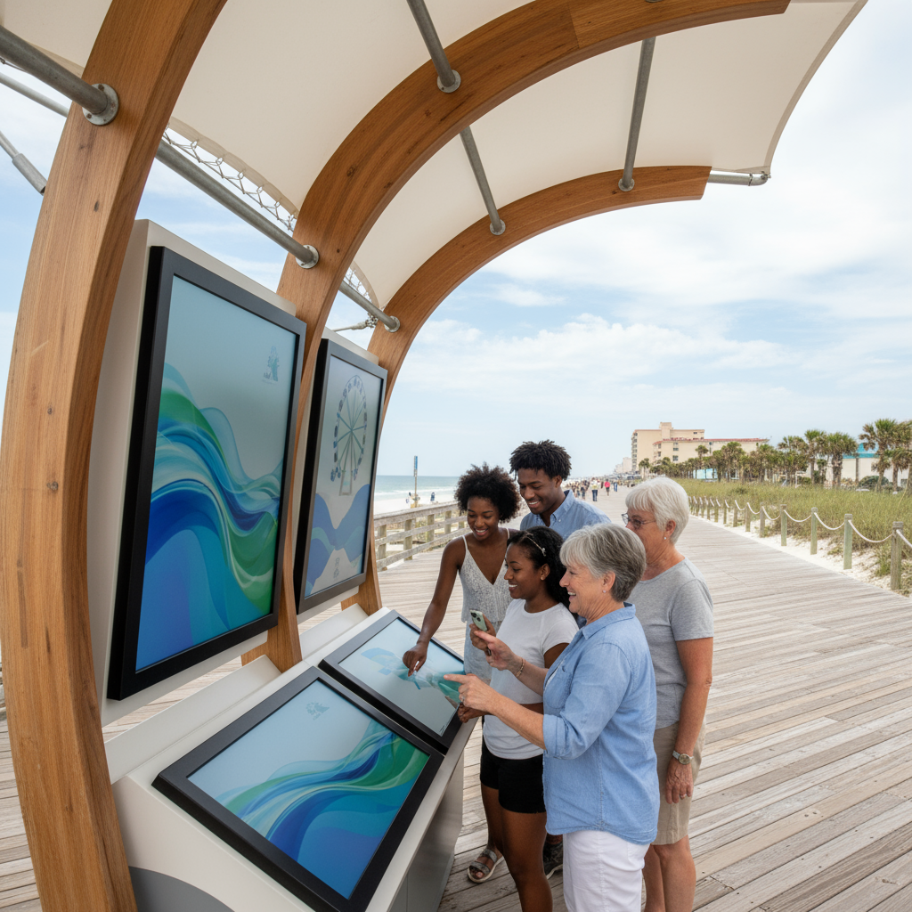 custom websites in Myrtle Beach - A sleek, modern custom website design displaying local Myrtle Beach businesses