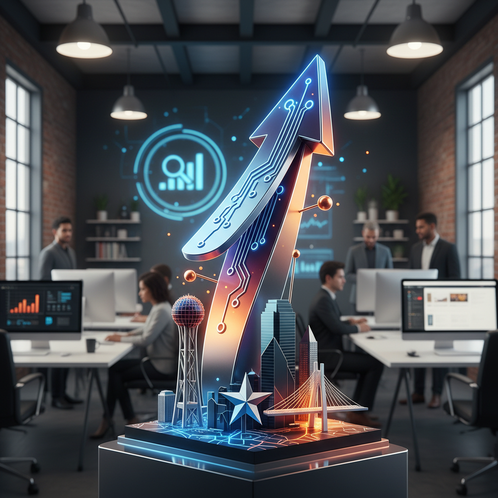 Graphic illustrating examples showing how digital marketing and SEO can benefit businesses in Dallas TX.