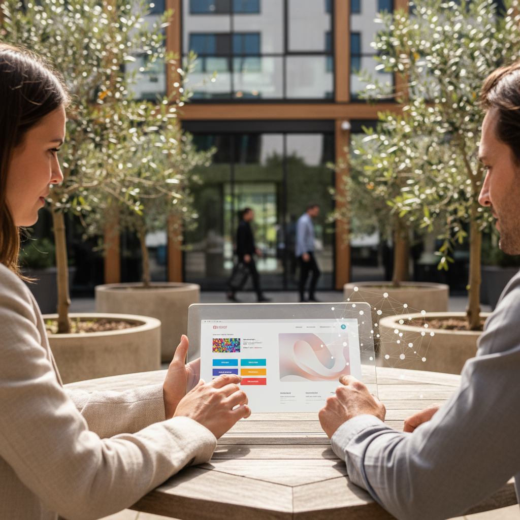 A visual example of using AI to redesign an old, cluttered website into a modern, clean one.