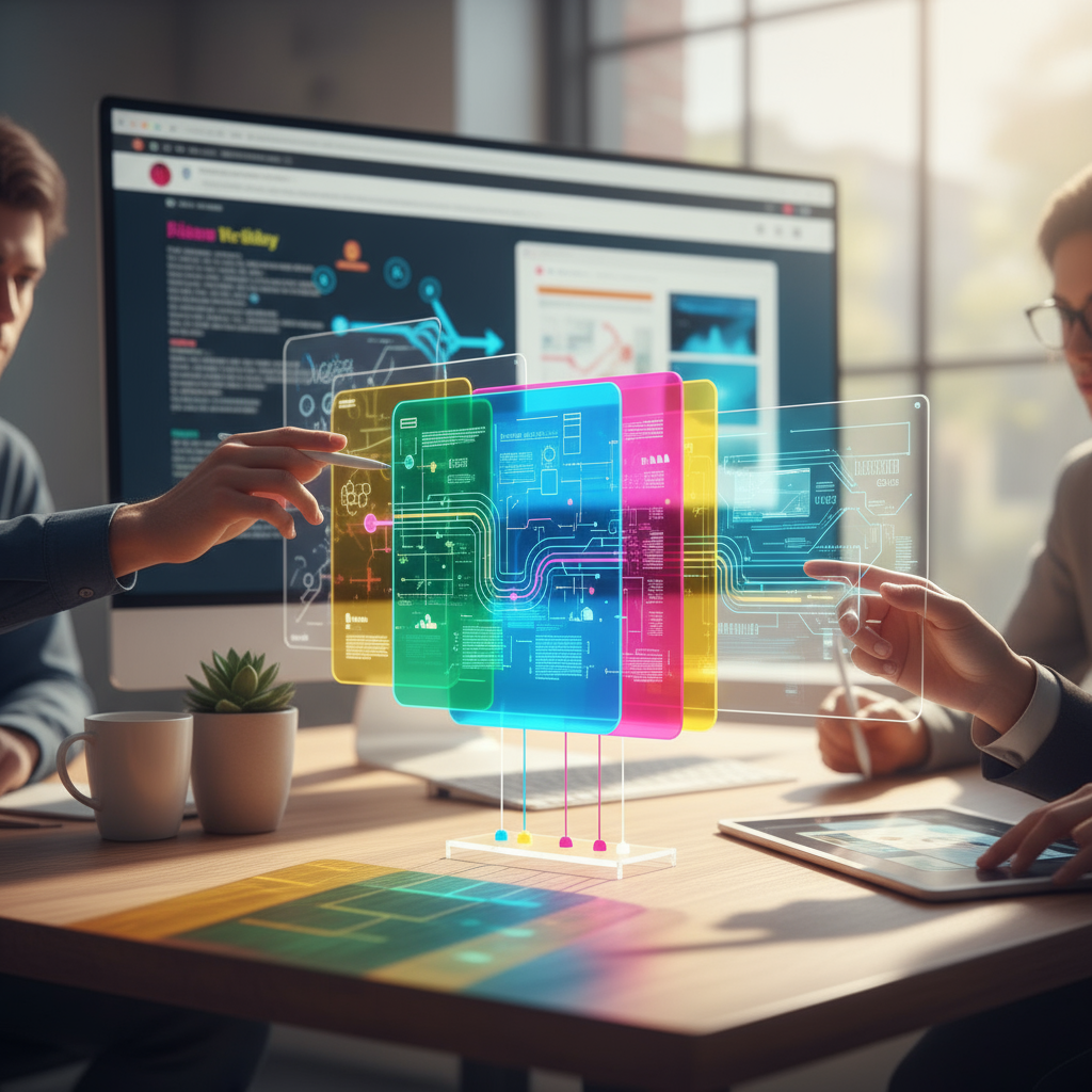 Infographic showing the benefits of an AI-powered website redesign for businesses.