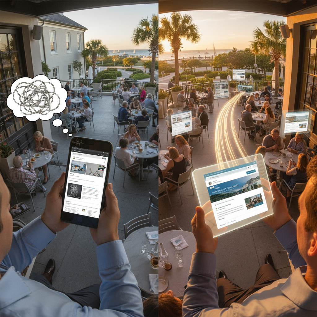 fast website design South Carolina - Mobile phone displaying a responsive website design, emphasizing adaptiveness for South Carolina users