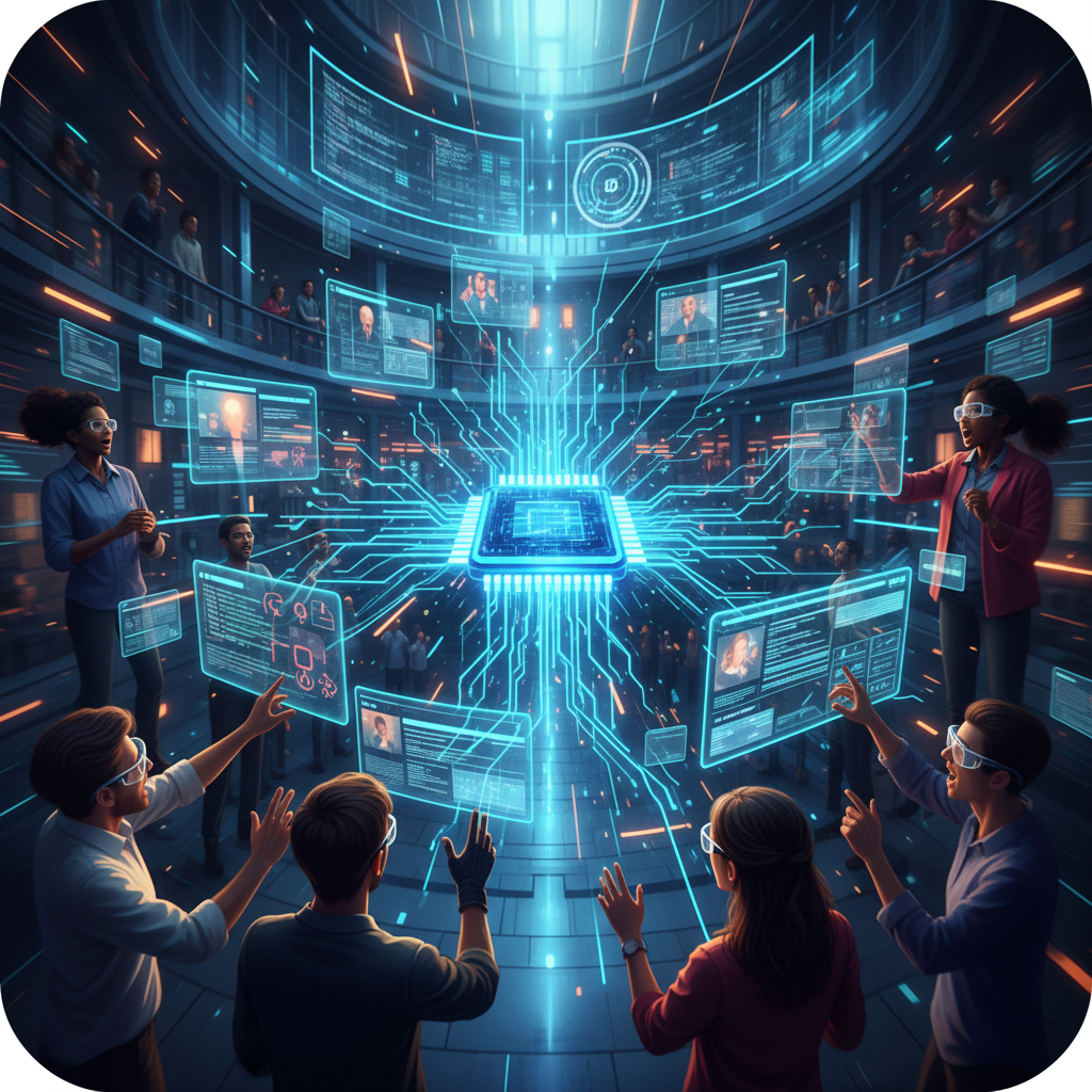 How AI automation makes web development more affordable for businesses illustrated by a blueprint and a robot hand.