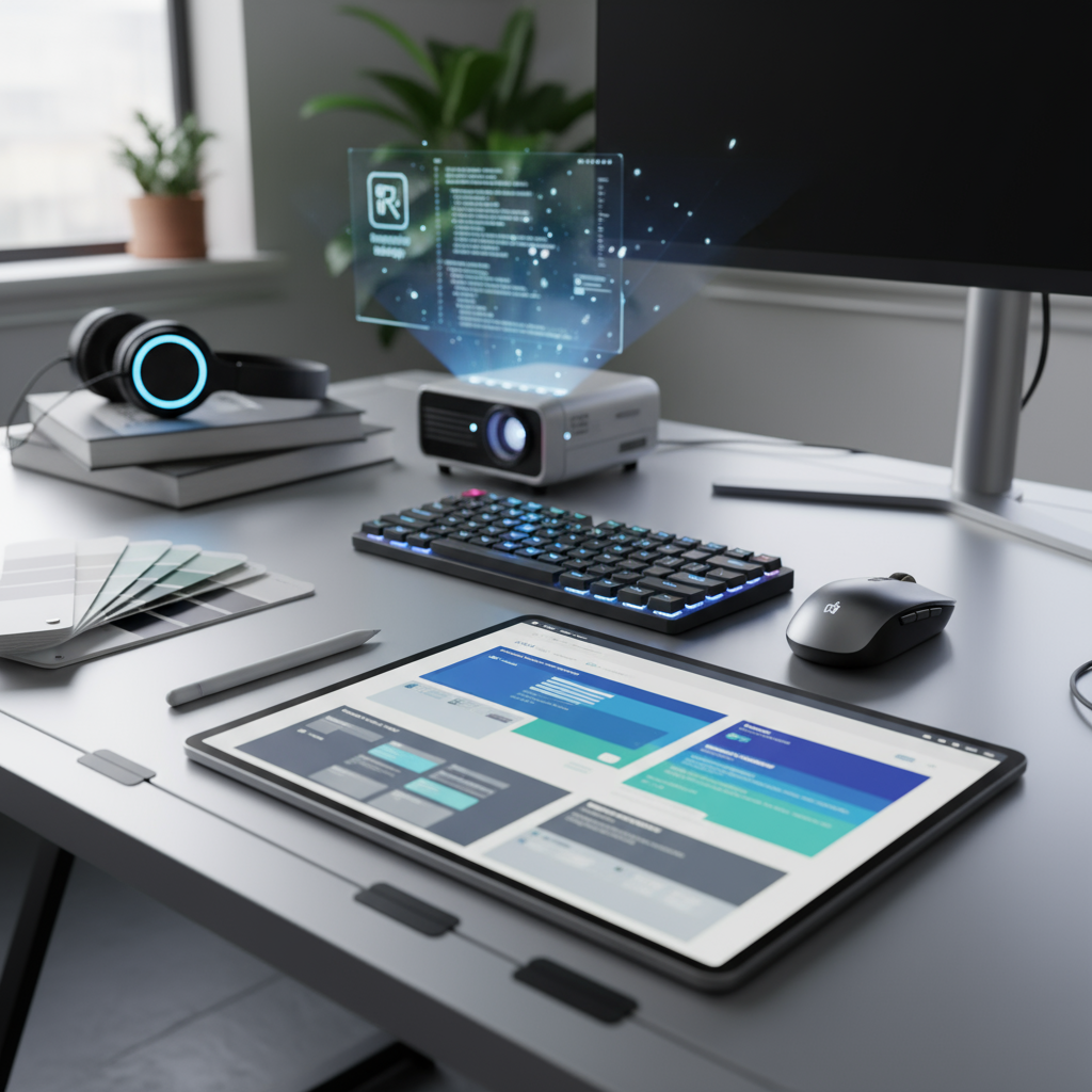 How to Choose the Right Web Designer - Web design portfolio examples displayed on a tablet, showcasing modern design