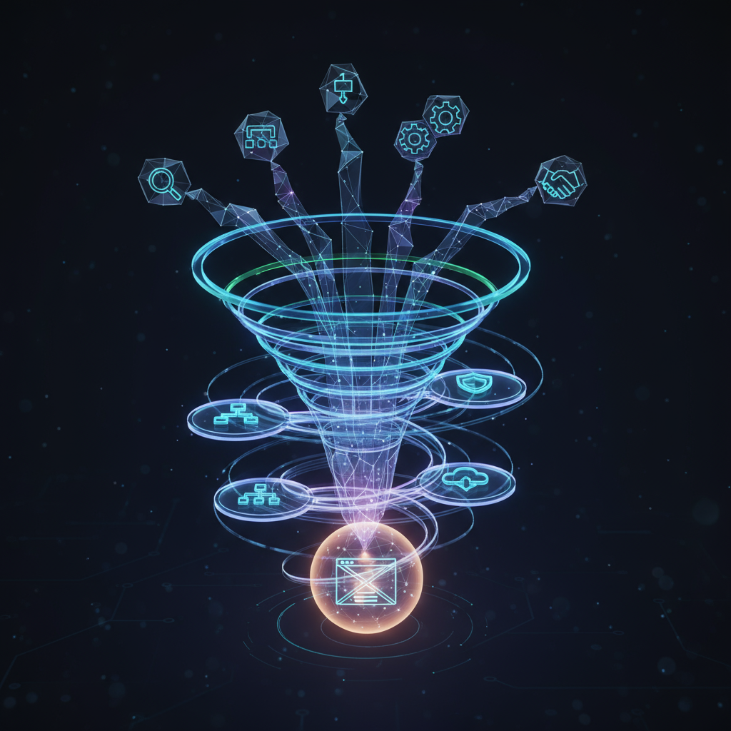 How to Choose the Right Web Designer - A web designer working at a computer, with an overlay of a glowing AI brain icon, representing AI-powered design