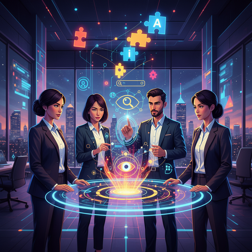 An illustration of a business building semantic authority to answer the question: How should I get my business to show up in AI search results?