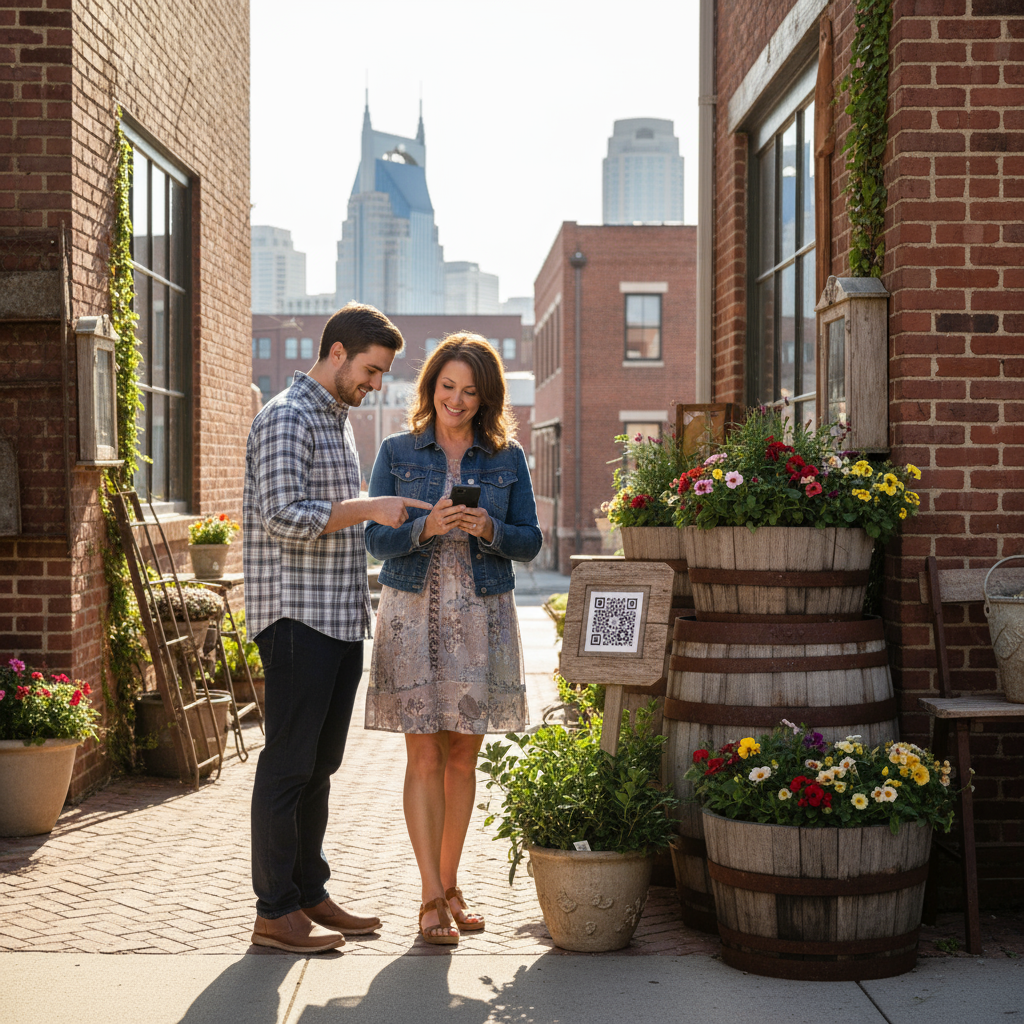 A map of Nashville with pins showing local business locations, illustrating the importance of local SEO.