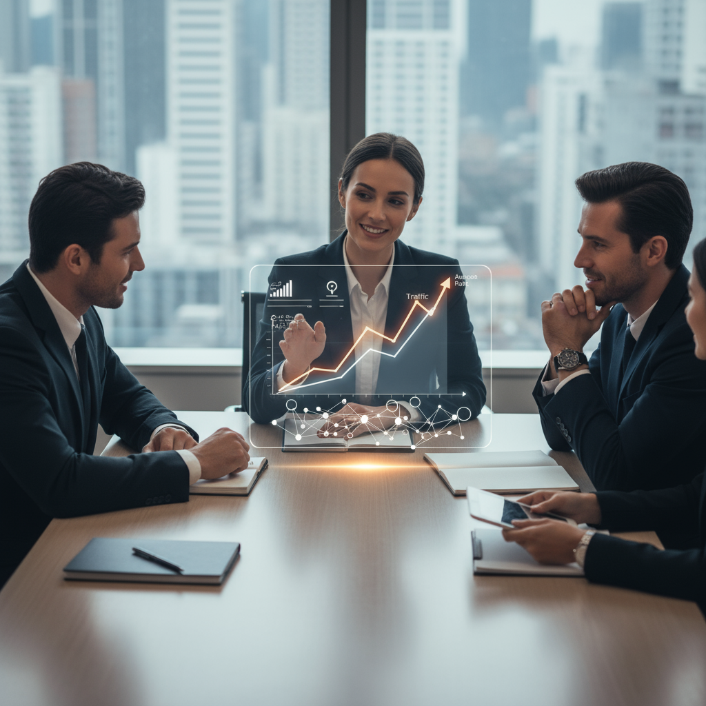 A graph showing a positive trend for a business that learned how to easily use AI automation to improve its Google ranking.