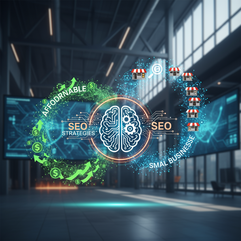 A small business owner using a laptop to implement affordable SEO strategies.