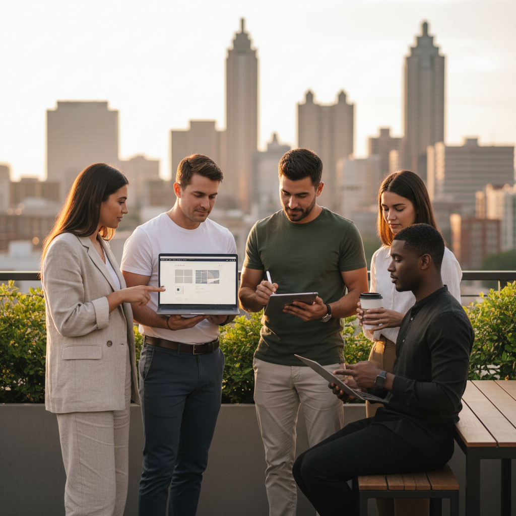 A digital blueprint showcasing ideas for affordable web development atlanta georgia.