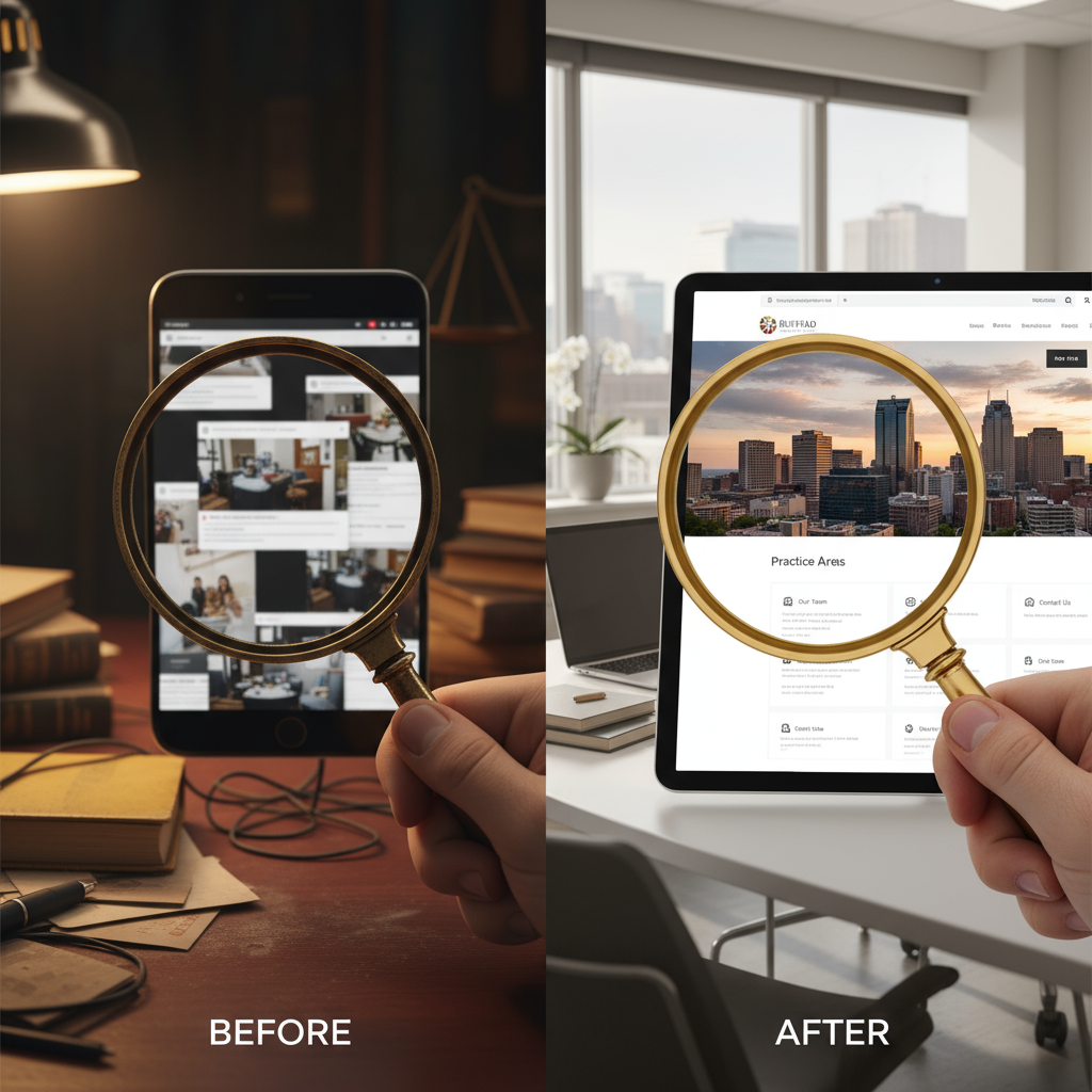 Creative process for law firm website design Buffalo NY