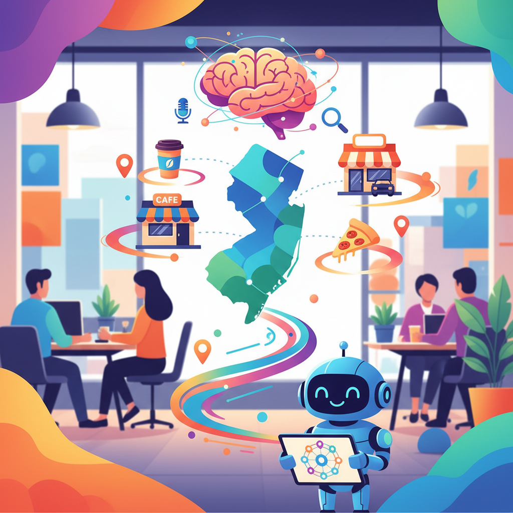 Illustration of innovAIt Medias AI Automation system creating content for voice search.