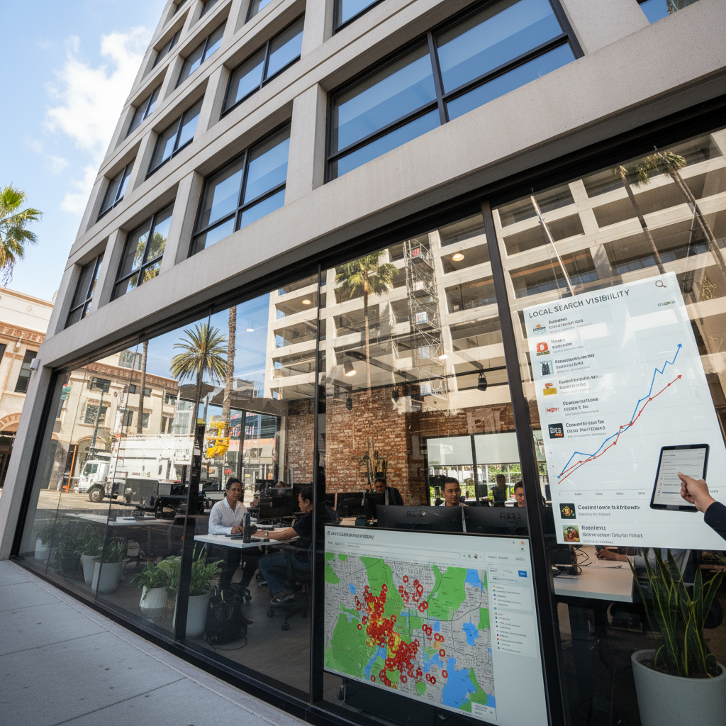 Local SEO for contractors San Diego showing map pack results