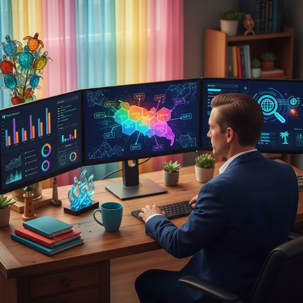 A digital map showing local SEO pins in Myrtle Beach, illustrating methods for myrtle beach local seo optimization.