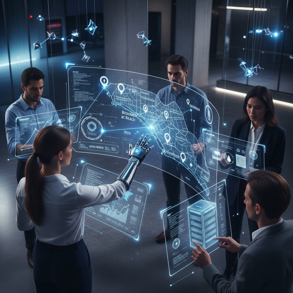 A business owner optimizing their Google Business Profile, a key method for Myrtle Beach local SEO.