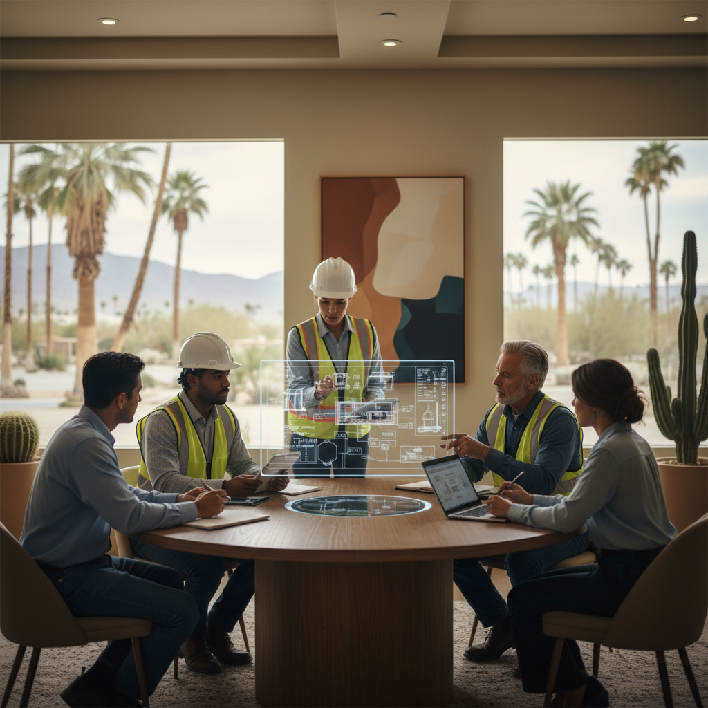 AI automation system dashboard showing results for a Palm Springs contractor