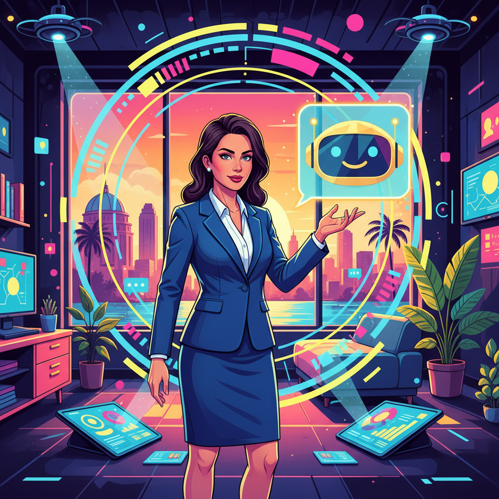 An illustration showing how innovAIt Media's AI automation system builds a neural footprint for a Savannah, GA business.
