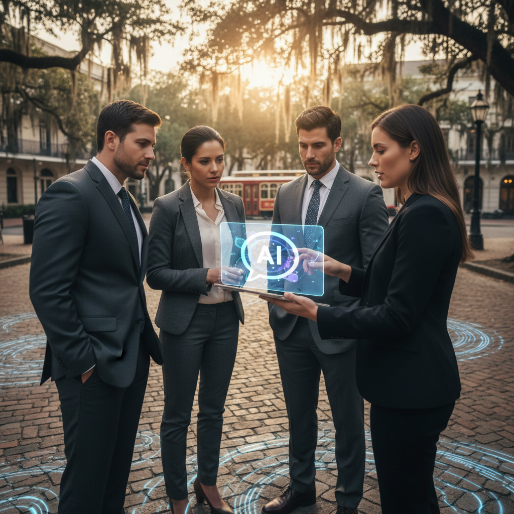 A comparison table showing the benefits of an AI chatbot for businesses in Savannah, GA.
