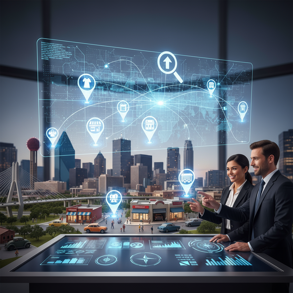 Dallas skyline at sunset, representing a leading seo agency for local businesses Dallas