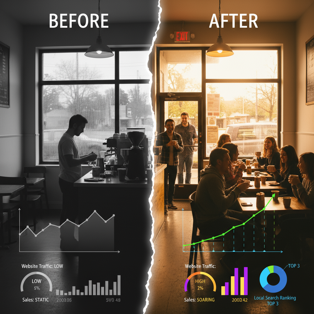 A graph showing upward traffic and lead growth for a client using seo for small business seattle wa.