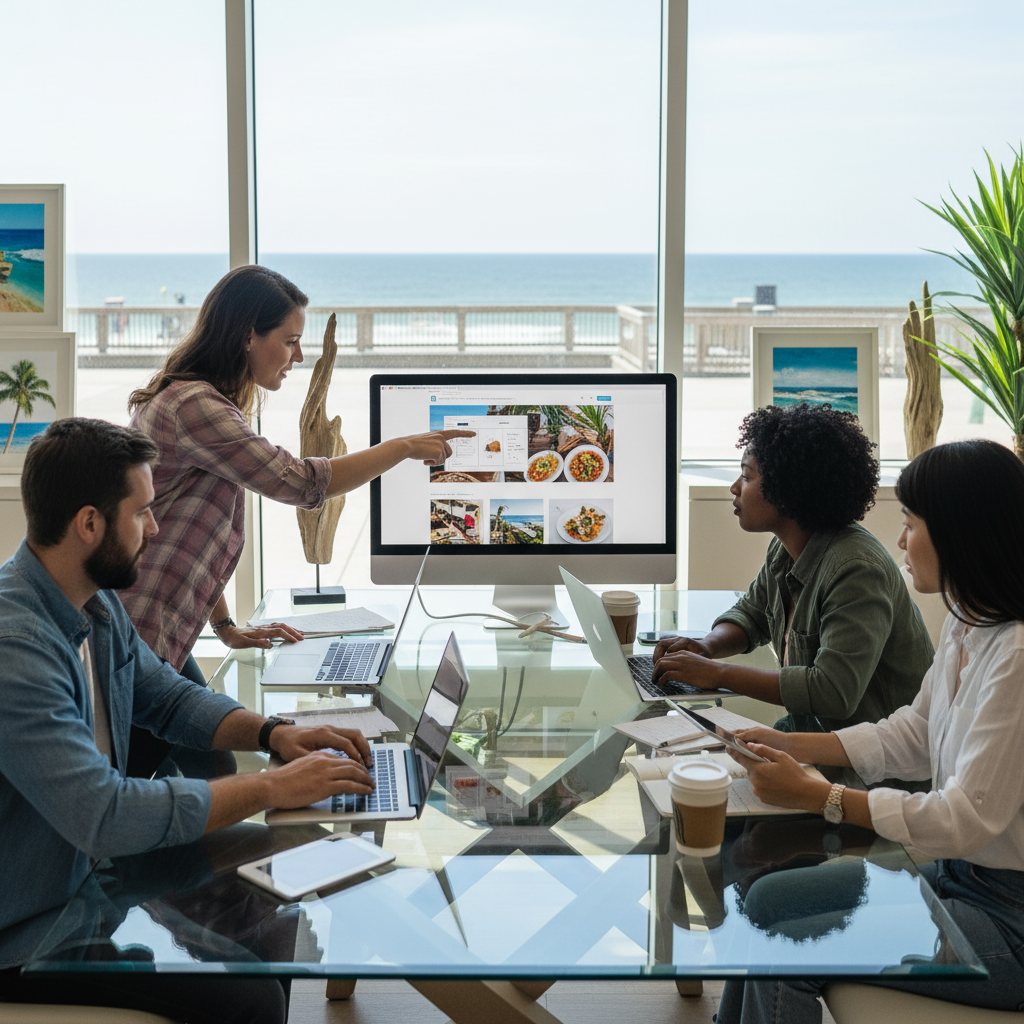small business web design Myrtle Beach - A modern, user-friendly website design displayed on a laptop screen, symbolizing effective small business web design in Myrtle Beach