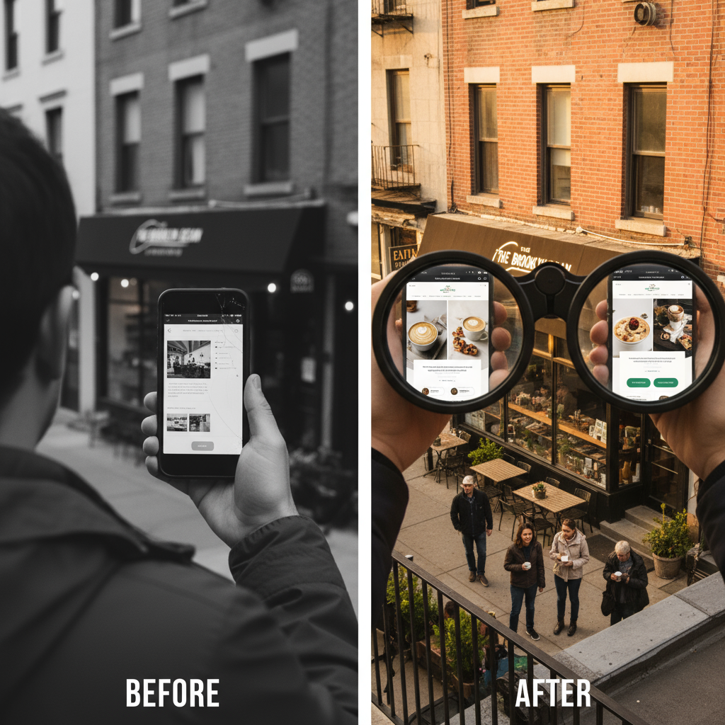 small business web design New York - Google Maps showing local businesses with good SEO in New York City