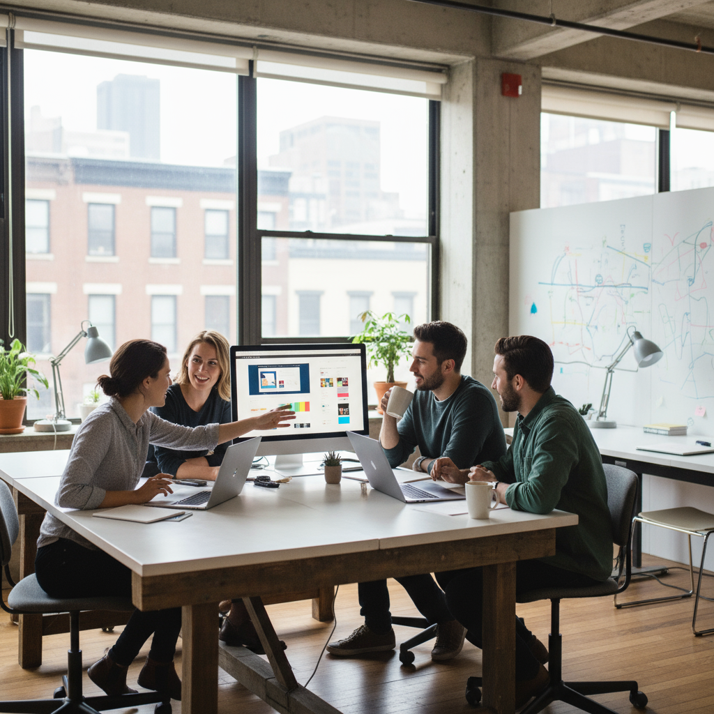 small business web design New York - A hand pointing to a website's analytics on a tablet, showcasing ongoing support for New York businesses
