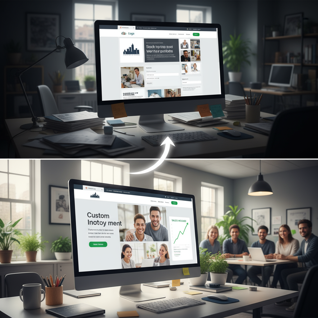 small business website design Chicago - Smiling Chicago small business owner reviewing her new website