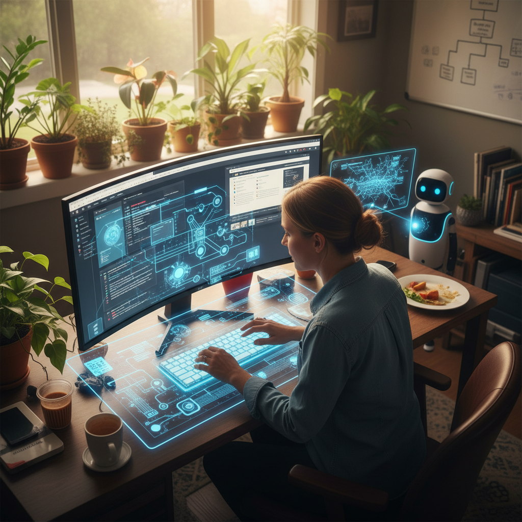 Infographic showing the steps to implement AI automation in a web design agency located in Dallas, Texas.