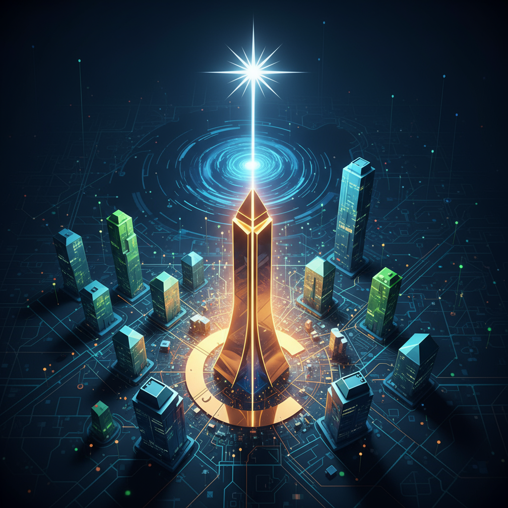 Cleveland skyline at dusk, representing a top rated SEO firm Cleveland