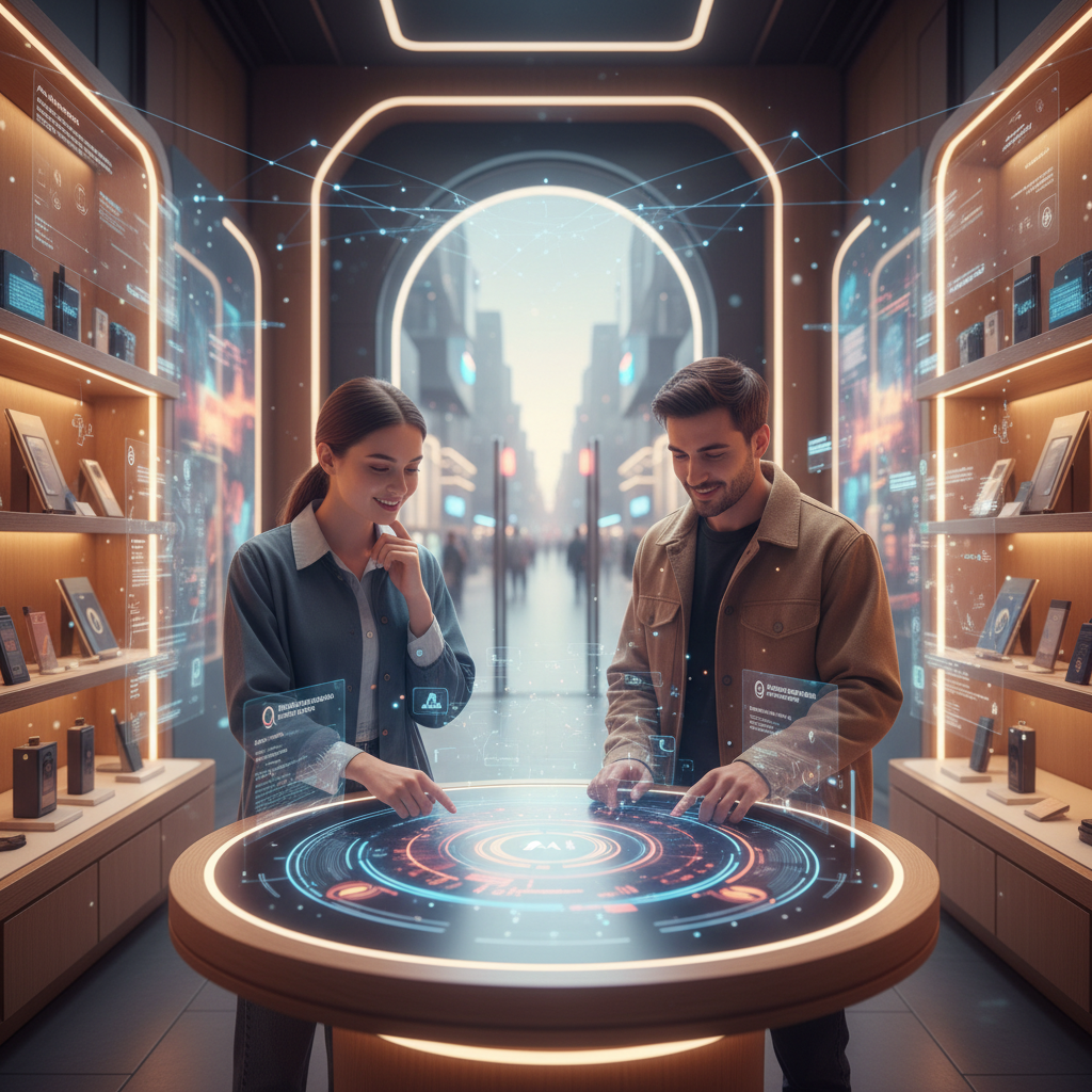 A business owner in a meeting reviewing a report on various ways to use AI for SEO in your business.