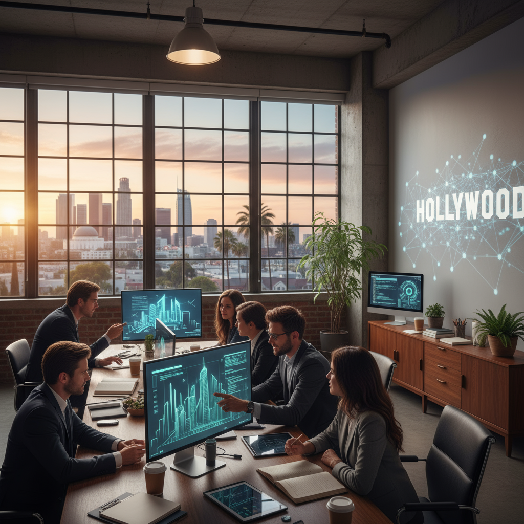 website design company Los Angeles - Los Angeles city skyline during golden hour