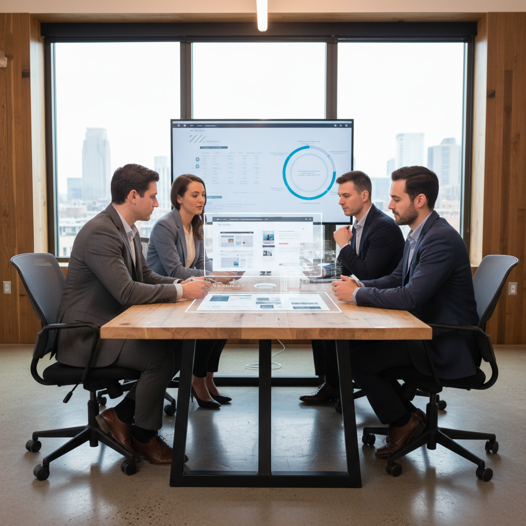A business owner reviewing a portfolio to find the best web design agency Minneapolis MN.