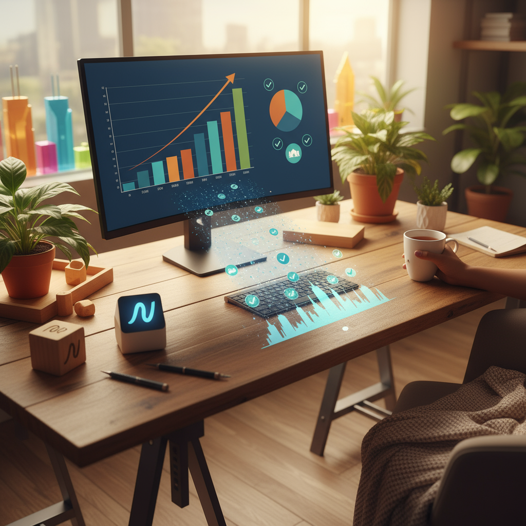 A business owner in Nashville looking at their Google My Business profile on a tablet.