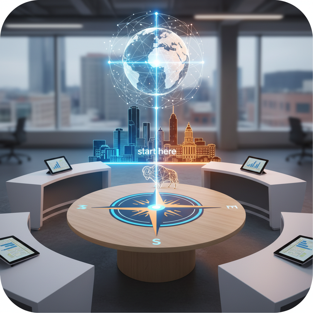 A Buffalo, NY business owner optimizing their Google My Business profile on a laptop.